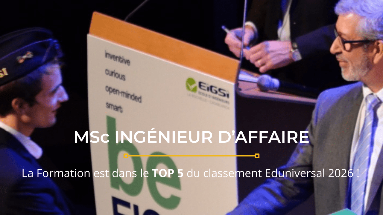 Le MSc Ing&eacute;nieur d&rsquo;Affaires dans le TOP 5 du Classement national Eduniversal 2026